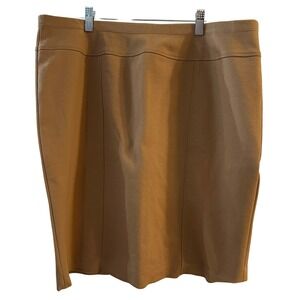 ELLEN TRACY Camel Pencil Skirt Stretchy Elastic‎ Comfort XL